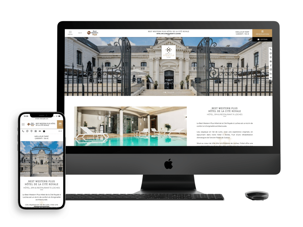 Site internet de l'Hôtel de la Cité Royale à Loches réalisé par l'agence Juliana