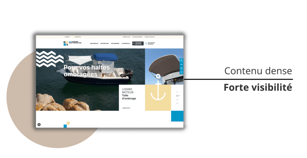 Copie d'écran du site web NV Equipment