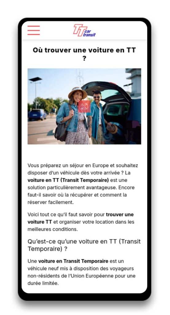 Contenu de TTCar pour être cité sur les IA